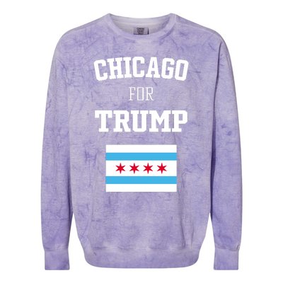 The Lioness Chicago For Trump Flag Colorblast Crewneck Sweatshirt