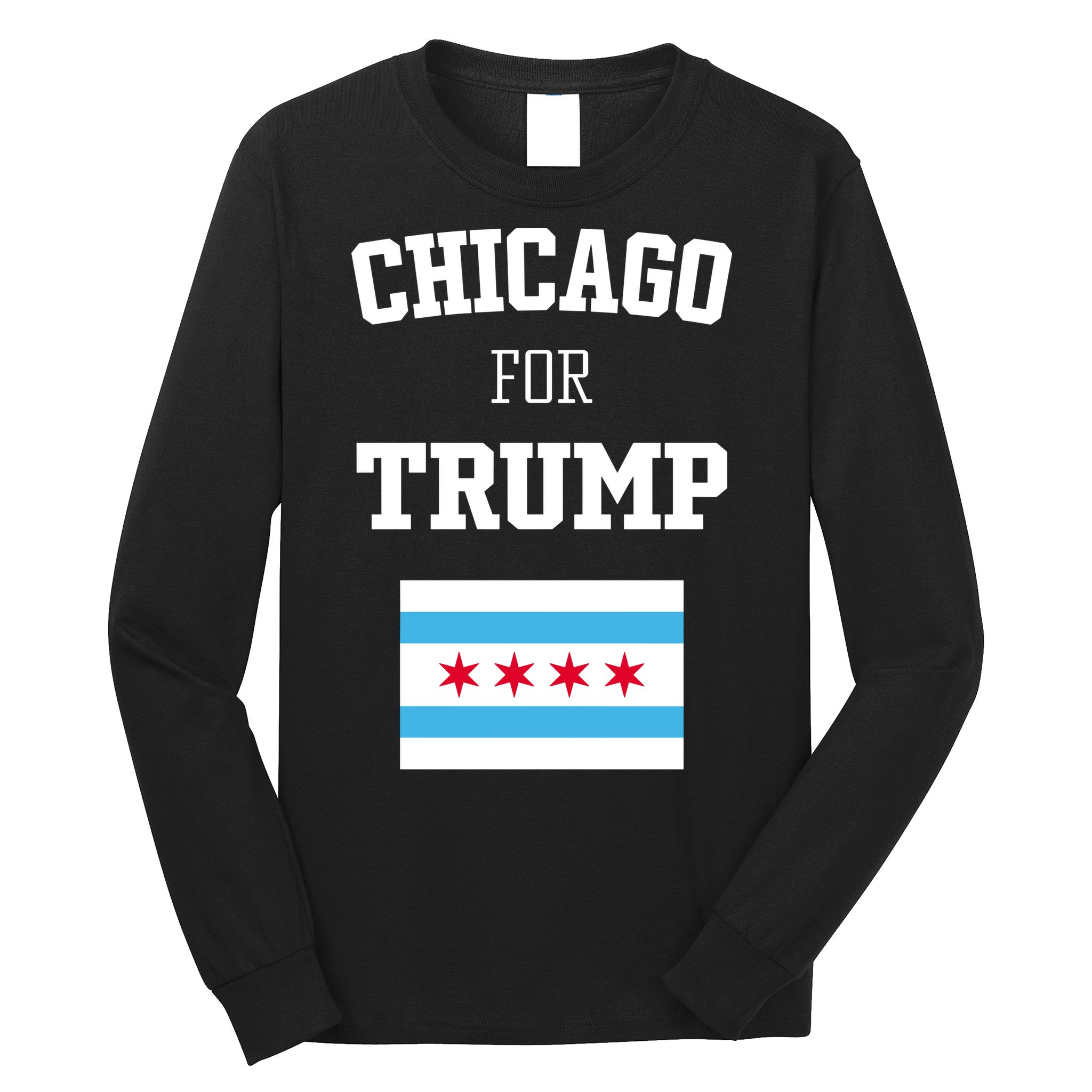 The Lioness Chicago For Trump Flag Long Sleeve Shirt