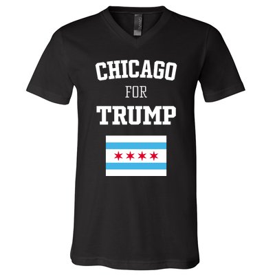 The Lioness Chicago For Trump Flag V-Neck T-Shirt