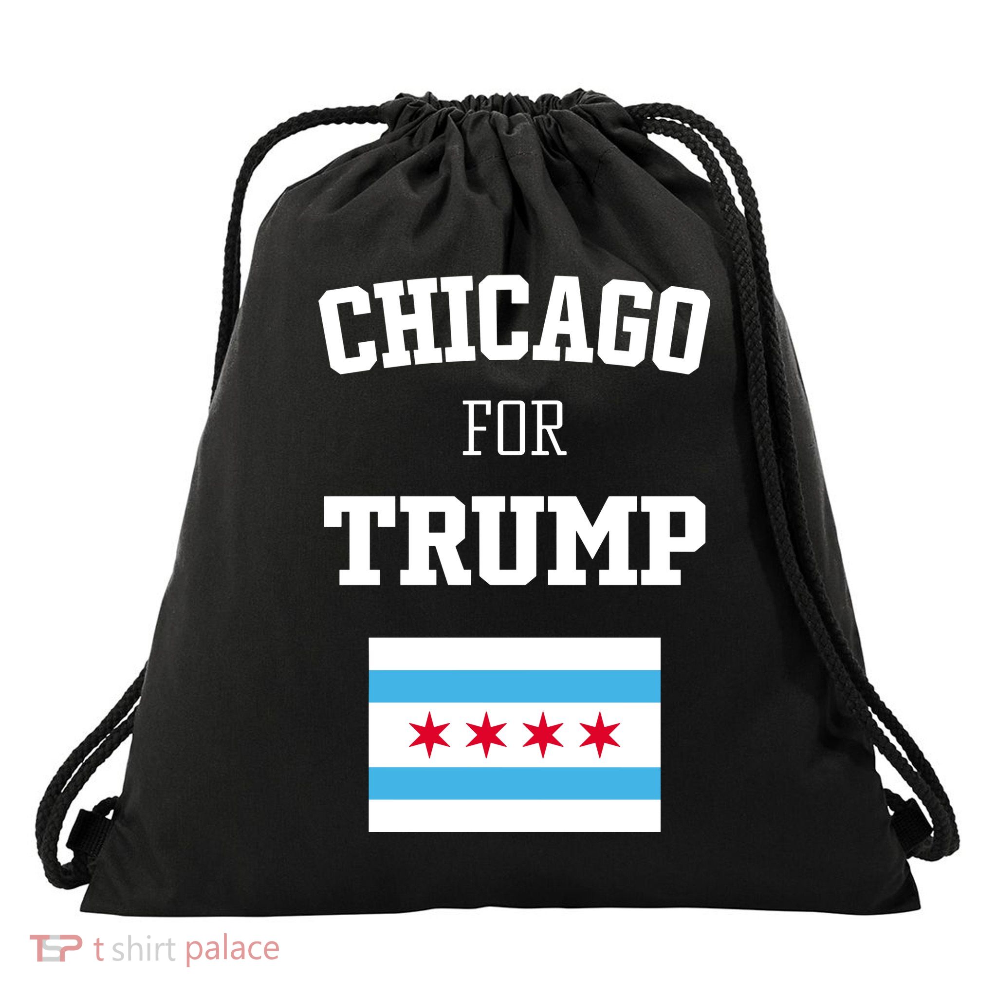 The Lioness Chicago For Trump Flag Drawstring Bag