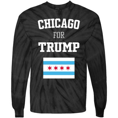 The Lioness Chicago For Trump Flag Tie-Dye Long Sleeve Shirt