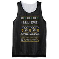 Ted Lasso Christmas Believe Ted Lasso Ugly Sweater Mesh Reversible Basketball Jersey Tank