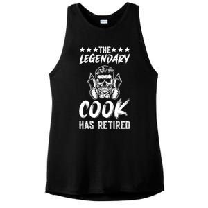 The Legendary Cook Has Retired Chef Kitchen Food U Cook Cute Gift Ladies PosiCharge Tri-Blend Wicking Tank