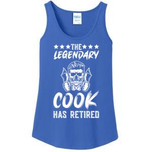 The Legendary Cook Has Retired Chef Kitchen Food U Cook Cute Gift Ladies Essential Tank