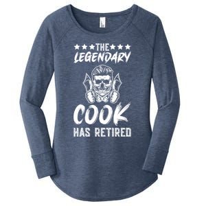 The Legendary Cook Has Retired Chef Kitchen Food U Cook Cute Gift Women's Perfect Tri Tunic Long Sleeve Shirt