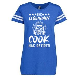 The Legendary Cook Has Retired Chef Kitchen Food U Cook Cute Gift Enza Ladies Jersey Football T-Shirt