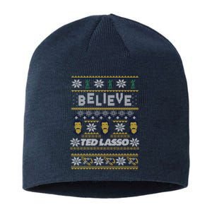 Ted Lasso Christmas Believe Ted Lasso Ugly Sweater Sustainable Beanie