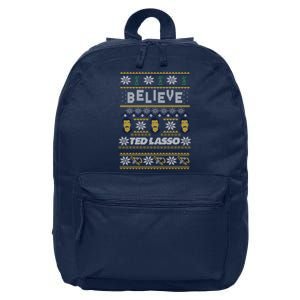 Ted Lasso Christmas Believe Ted Lasso Ugly Sweater 16 in Basic Backpack