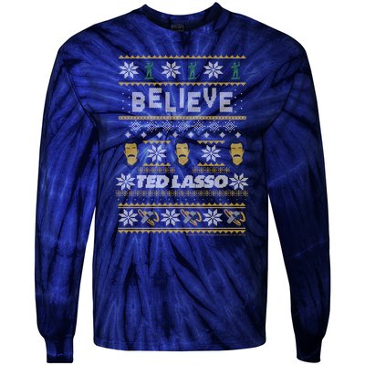 Ted Lasso Christmas Believe Ted Lasso Ugly Sweater Tie-Dye Long Sleeve Shirt