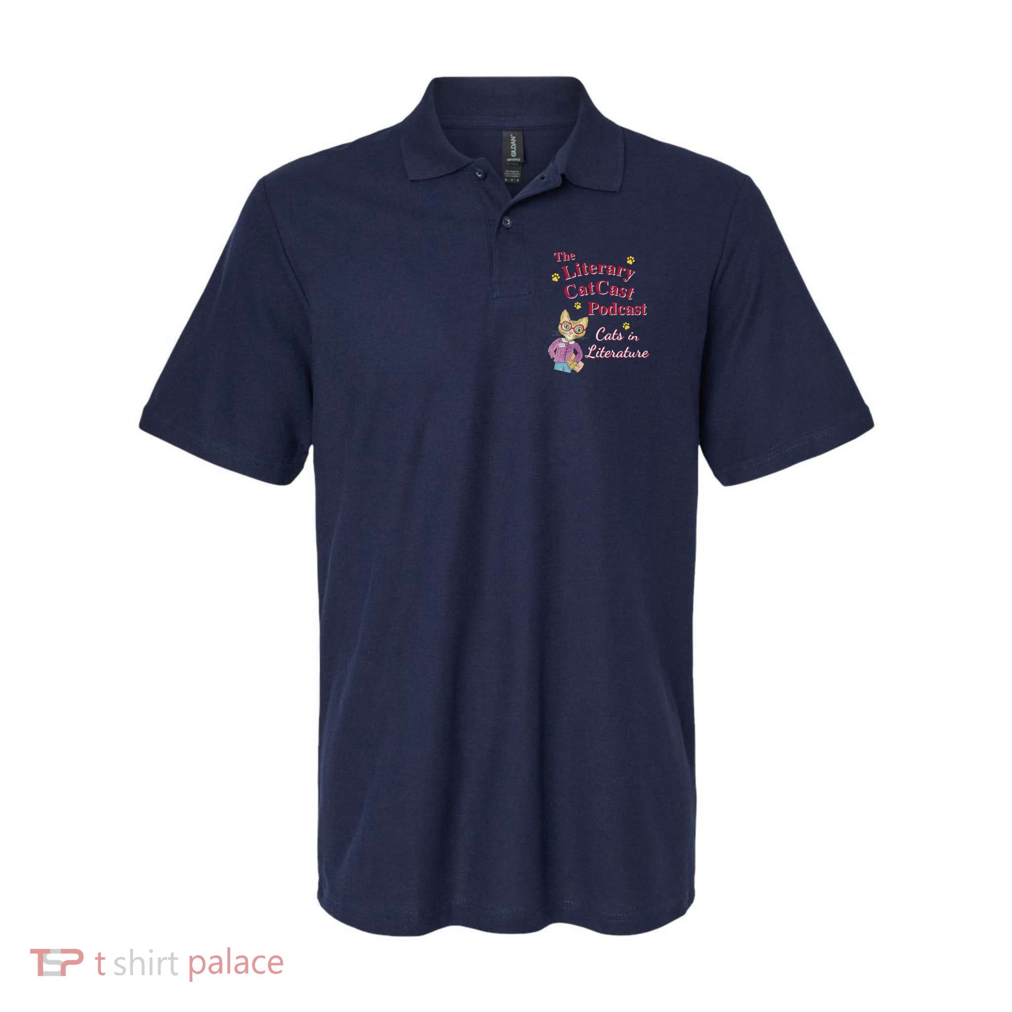 The Literary Catcast Podcast Softstyle Adult Sport Polo