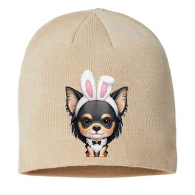 Tricolor Long Coat Chihuahua In Easter Bunny Costume Sustainable Beanie