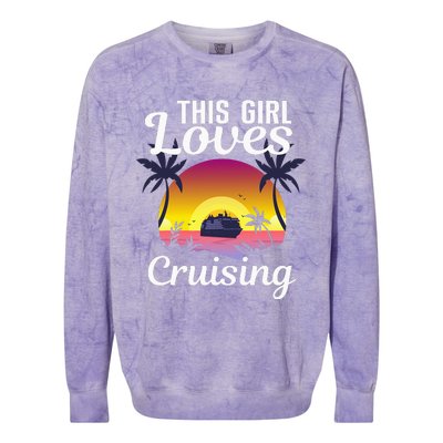 Travel Lover Cool Cruising Art For Cruise Ship Colorblast Crewneck Sweatshirt