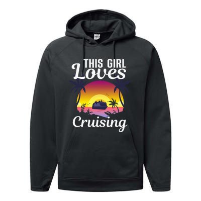 Travel Lover Cool Cruising Art For Cruise Ship Performance Fleece Hoodie