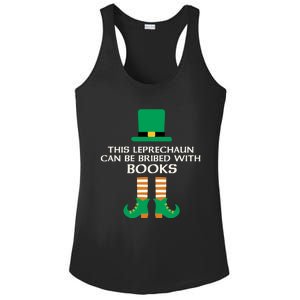 This Leprechaun Can Be Bribed With Books Read St Paddy Day Gift Ladies PosiCharge Competitor Racerback Tank