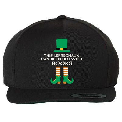 This Leprechaun Can Be Bribed With Books Read St Paddy Day Gift Wool Snapback Cap