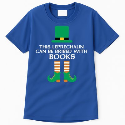 This Leprechaun Can Be Bribed With Books Read St Paddy Day Gift Tall T-Shirt