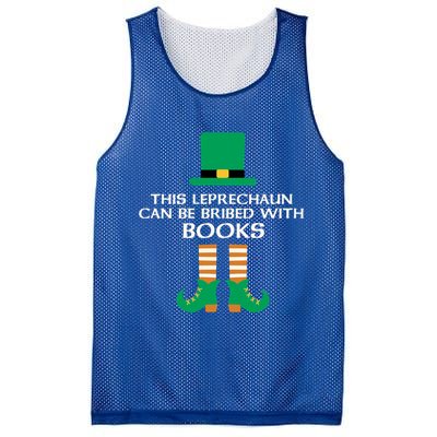 This Leprechaun Can Be Bribed With Books Read St Paddy Day Gift Mesh Reversible Basketball Jersey Tank