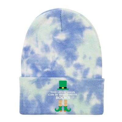 This Leprechaun Can Be Bribed With Books Read St Paddy Day Gift Tie Dye 12in Knit Beanie