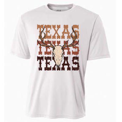 Texas Longhorn Cowboy Cowgirl Western Texas Cooling Performance Crew T-Shirt