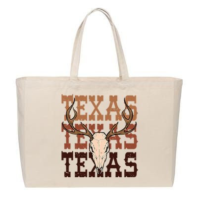 Texas Longhorn Cowboy Cowgirl Western Texas Women Men Cotton Canvas Jumbo Tote