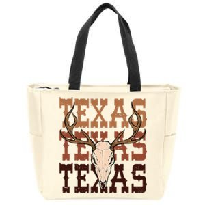 Texas Longhorn Cowboy Cowgirl Western Texas Women Men Zip Tote Bag