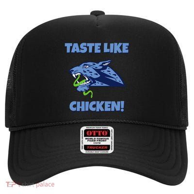 Taste Like Chicken Football Panther Eating Snake Football Rivals High Crown Mesh Back Trucker Hat