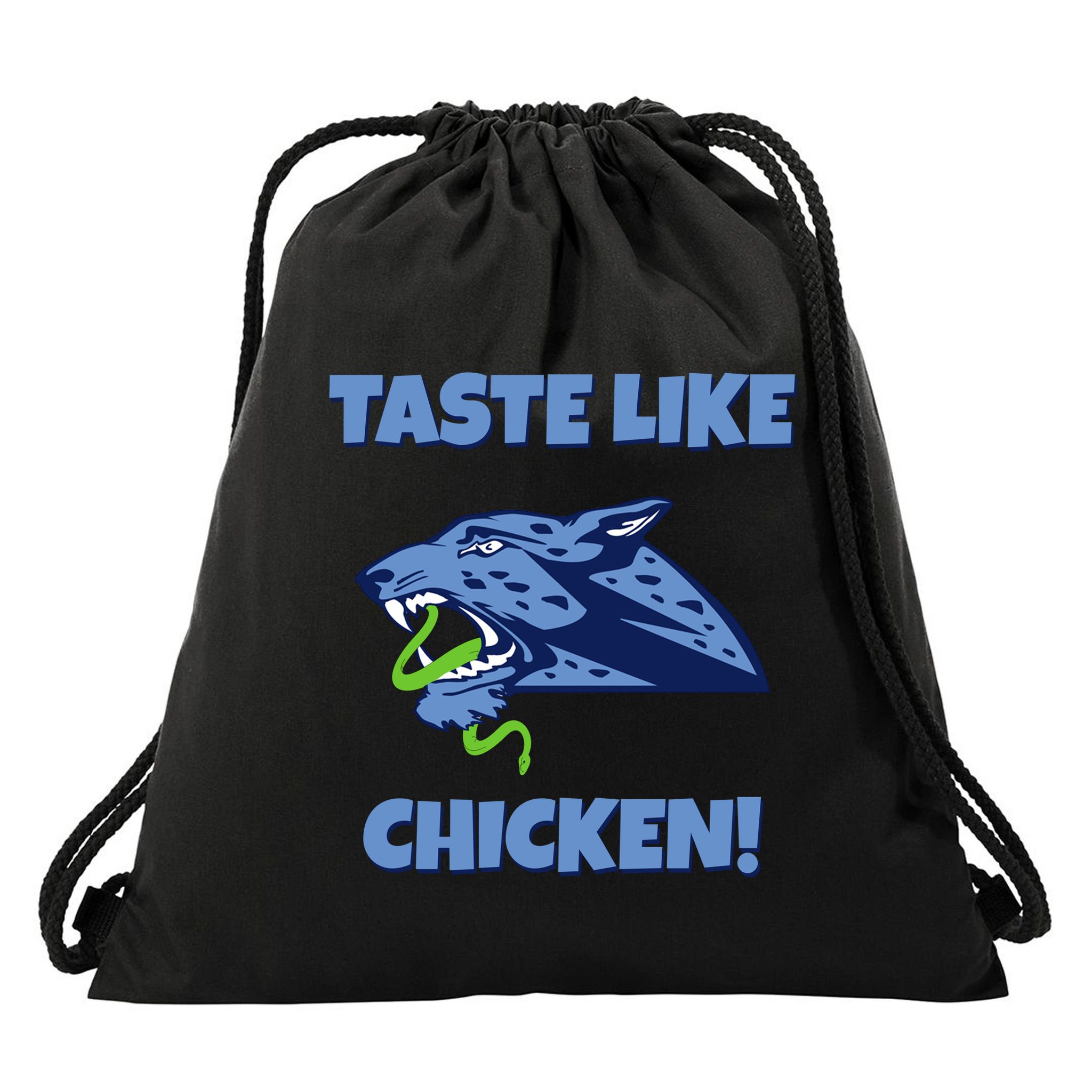 Taste Like Chicken Football Panther Eating Snake Football Rivals Drawstring Bag