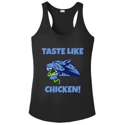 Taste Like Chicken Football Panther Eating Snake Football Rivals Ladies PosiCharge Competitor Racerback Tank