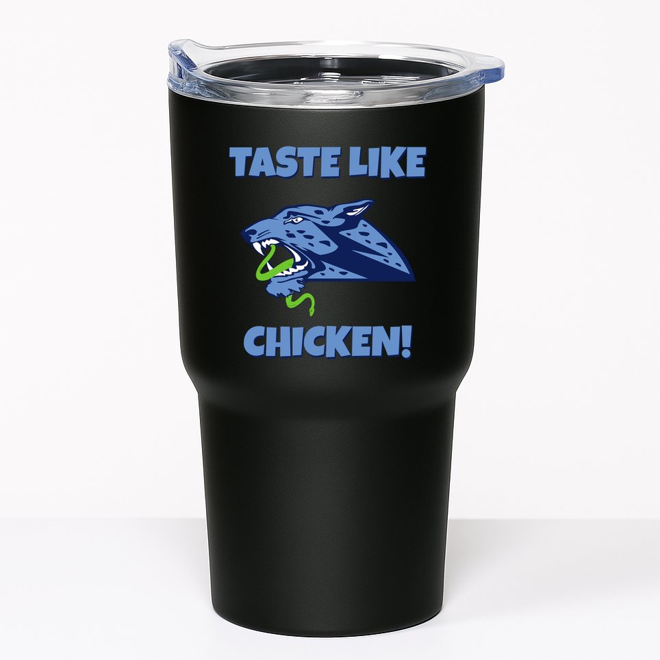 Taste Like Chicken Football Panther Eating Snake Football Rivals Tumbler