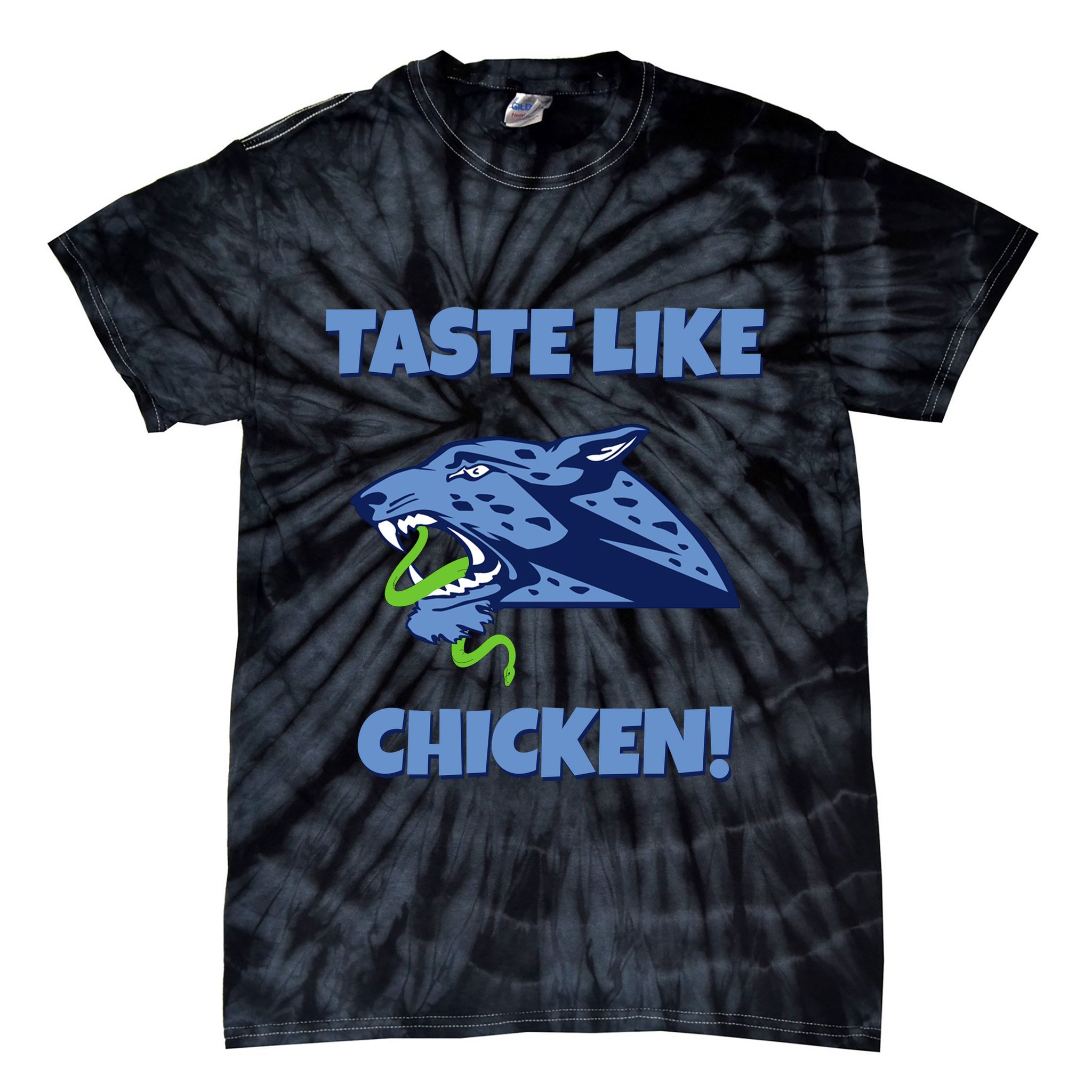 Taste Like Chicken Football Panther Eating Snake Football Rivals Tie-Dye T-Shirt