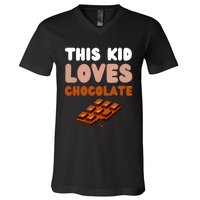 This Loves Chocolate Fun Novelty Funny Food V-Neck T-Shirt