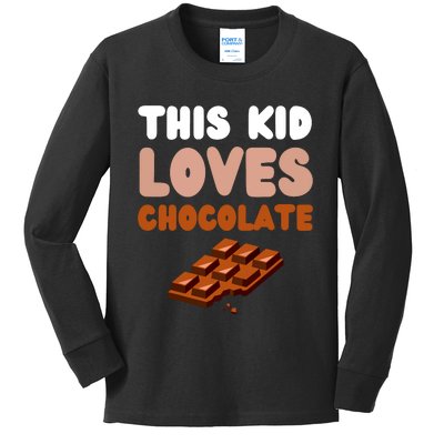 This Loves Chocolate Fun Novelty Funny Food Kids Long Sleeve Shirt