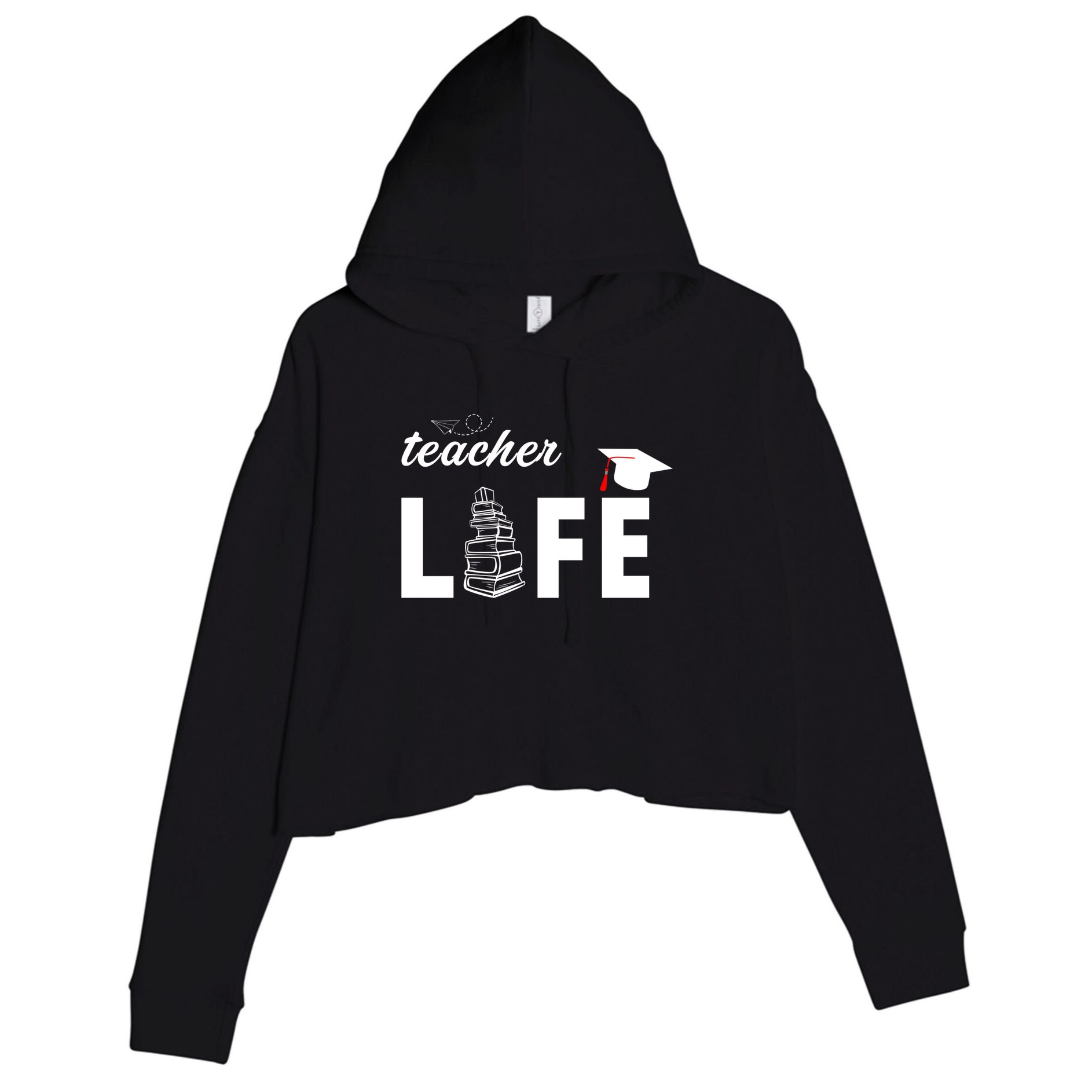 Teacher Life Cute Crop Fleece Hoodie