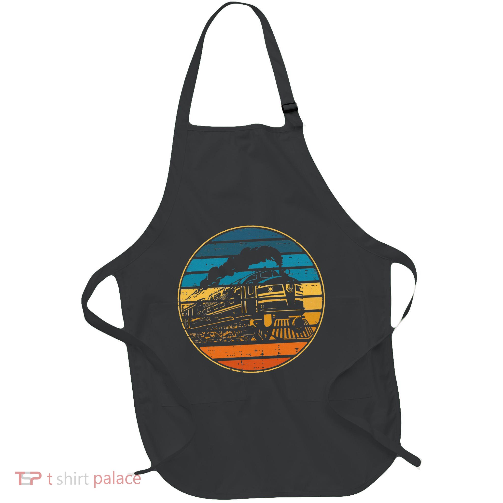 Train Locomotive Conductor Retro Railroad Full-Length Apron With Pockets