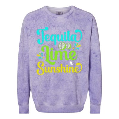 Tequila & Lime Cinco De Mayo T Colorblast Crewneck Sweatshirt