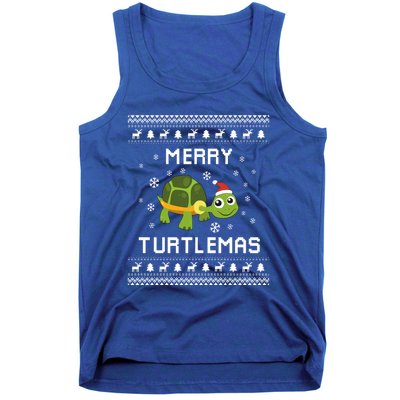 Turtle Lover Christmas Ugly Xmas Turtle Sweater Gift Tank Top