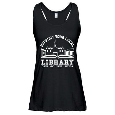 The Library Cafe Support Your Local Library Des Moines Iowa Ladies Essential Flowy Tank