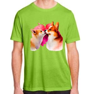 Two Loving Corgis In Love Heart Valentine's Day Dog Corgi Cool Gift Adult ChromaSoft Performance T-Shirt