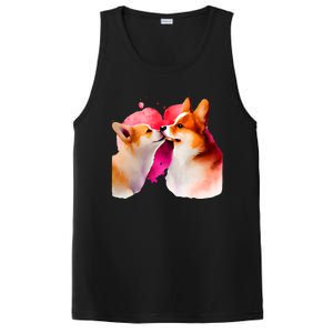 Two Loving Corgis In Love Heart Valentine's Day Dog Corgi Cool Gift PosiCharge Competitor Tank