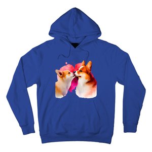 Two Loving Corgis In Love Heart Valentine's Day Dog Corgi Cool Gift Hoodie