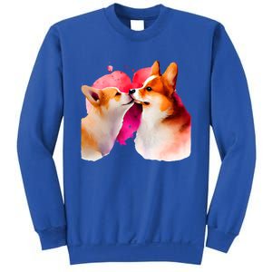 Two Loving Corgis In Love Heart Valentine's Day Dog Corgi Cool Gift Sweatshirt