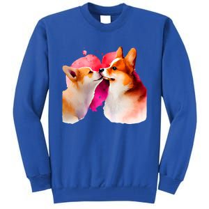 Two Loving Corgis In Love Heart Valentine's Day Dog Corgi Cool Gift Tall Sweatshirt