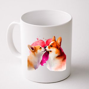 Two Loving Corgis In Love Heart Valentine's Day Dog Corgi Cool Gift Coffee Mug