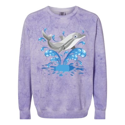 This Loves Dolphins Cute Funny Colorblast Crewneck Sweatshirt