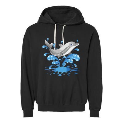 This Loves Dolphins Cute Funny Garment-Dyed Fleece Hoodie