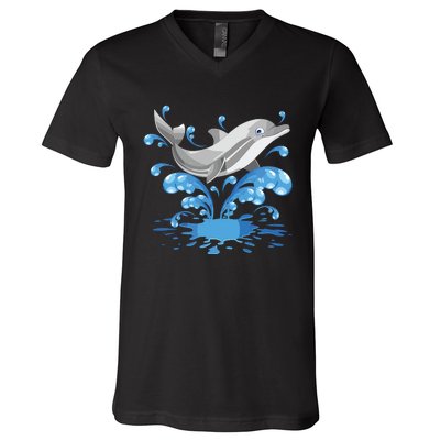 This Loves Dolphins Cute Funny V-Neck T-Shirt