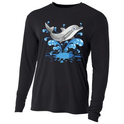 This Loves Dolphins Cute Funny Cooling Performance Long Sleeve Crew