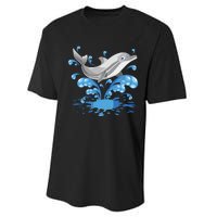 This Loves Dolphins Cute Funny Performance Sprint T-Shirt