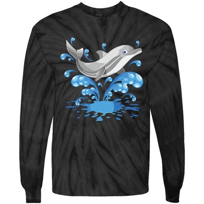 This Loves Dolphins Cute Funny Tie-Dye Long Sleeve Shirt