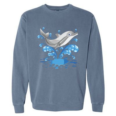 This Loves Dolphins Cute Funny Garment-Dyed Sweatshirt